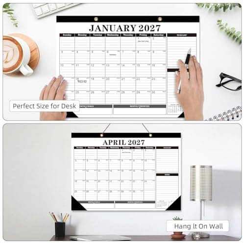 Tcamp Desk Calendar 2026-2027, Large Desktop Calendar 2026-2027 (Jul. 2026 - Dec. 2027), Big 17" x 12" Wall Monthly Calendar with Julian Dates, 18 Months Desk Planner for Home School Office Desktop - Thumbnail 6