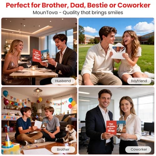 mountova Funny Birthday Card with Sound & Motion, Hilarious Dog Design – Happy Birthday Gift for Sons, Men, Friends & Family - Thumbnail 5