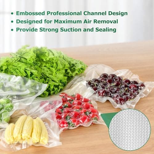 FRESKO Vacuum Sealer Bags Food Rolls 6 Packs - 8" x 20' & 11" x 20', Commercial Grade Seal a Meal Bags for Storage Food and Sous Vide, BPA Free, Customized Size for Vacuum Sealer - Thumbnail 3