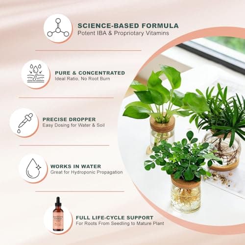 Root Drops Liquid Rooting Hormone for Cuttings | Fast Propagation Drops, Stronger Roots, Less Shock | Works in Water, Soil, Leca, Moss | for All Indoor Houseplants Like Pothos, Monstera (4 oz*2) - Thumbnail 4