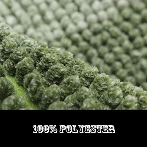 COSY HOMEER 28x18 Inch Bath Rugs Made of 100% Polyester Extra Soft and Non Slip Bathroom Mats Specialized in Machine Washable and Water Absorbent Shower Mat,Green - Thumbnail 3