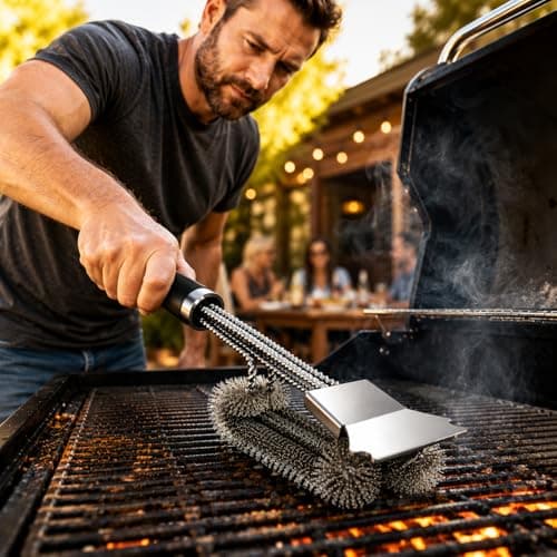 KENWQZI Grill Scraper Tool Stainless Steel Griddle Scraper for Blackstone Flat Top Grill, Heavy Duty BBQ Cleaning Scraper with Adjustable Handle, Metal Scraper for Cast Iron, Kitchen & Outdoor Cooking - Thumbnail 2