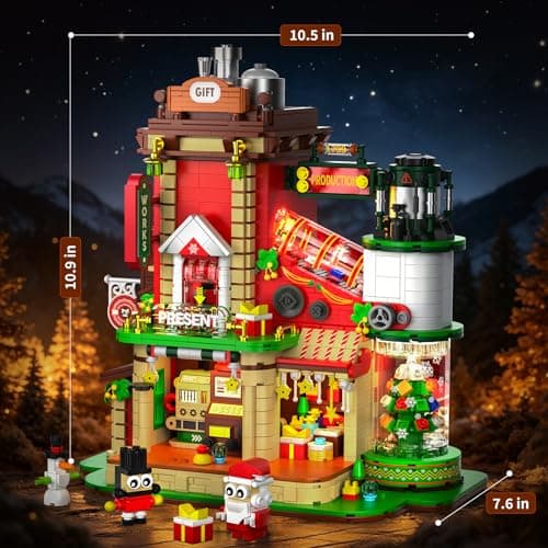 QiqoPoyee Gift Factory House Building Blocks Set, Rotating Display Building Toys, Creative Architecture and Collection Building Block Sets for Adults, Party Gift for Boys Girls 8-14+ (2775PCS) - Thumbnail 4