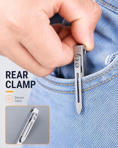 Titanium Pry Bar, EDC Pocket Tool with Clip - Thumbnail 5