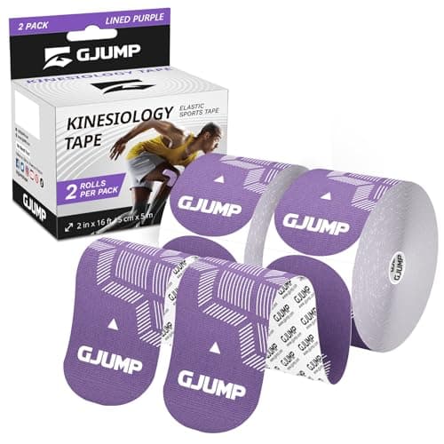 GJUMP Kinesiology Tape, 40 Count Precut Strips 2 Rolls, Original Cotton Elastic Athletic Tape for Muscle Strain Relief & Joint Support, Waterproof & Breathable Sports Tape - Image 1