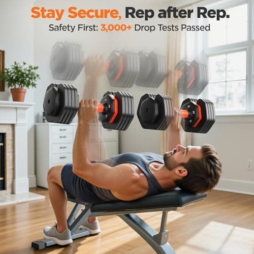 Adjustable Dumbbells Set 25LB, Weights Dumbbells Set 5/10/15/20/25lbs, Anti-Slip Handle for Exercise Fitness Workout Adjustable dumbbell set 2 (25, Pounds) - Thumbnail 3