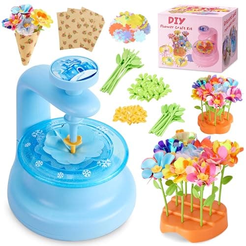 Hamdol DIY Flower Bouquet Kit for Boys and Girls Ages 4-8, Fabric Arts & Crafts Toy for Kids 5 6 7 8, Educational STEM Activity Set, Creative Gift Idea for Birthday, Valentine, Easter or Holiday - Image 1