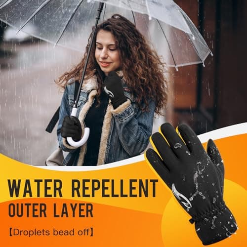 ATERCEL Gloves for Women Cold Weather, Winter Gloves Men,Touch Screen Warm Waterproof Glove for Cycling, Running, Driving - Thumbnail 5