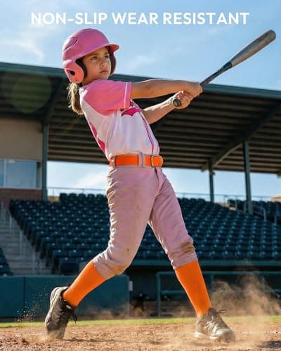 HONGTEYA Youth Baseball Socks and Belt Combo Set,Youth Softball Socks and Adjustable Baseball Belt for Boys Girls (Orange-03, 13-16 Years) - Thumbnail 5