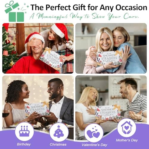 Shower Steamers Aromatherapy Birthday Gifts for Women - 8 Pcs Mothers Day Gifts for Mom Wife Daughter Grandma, Self Care with Natural Essential Oils Relaxation Home Spa Gift Set (Cream White) - Thumbnail 5