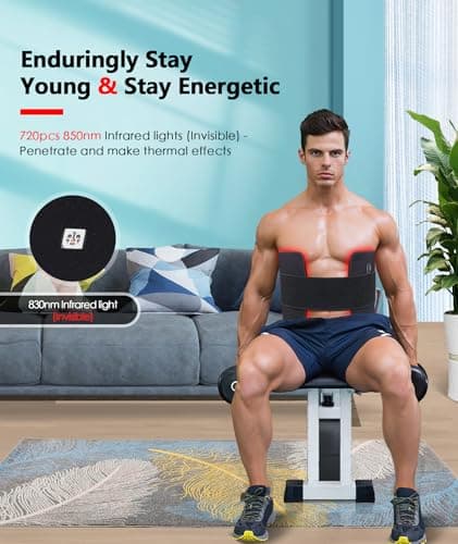 Red Light Therapy Pad for Body, 60W LED Red & Infrared Light Device Mat with 660nm & 850nm Wavelengths for Waist Back Shoulder Muscle Pain Relief FSA Eligible - Thumbnail 4