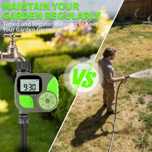 Sprinkler Timer for Garden Hose - Irrigation Timer for Outdoor Faucet, Automatic Programmable Watering Irrigation with Rain Delay/Manual Mode, Watering System Drip Irrigation for Yard Lawn Pool - Thumbnail 5