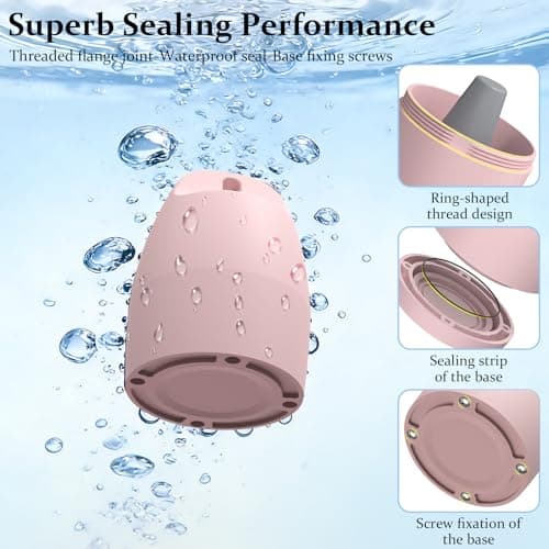 YWXTW Portable Holder for Oura Ring (with Airtag Slot), Waterproof Ring Case, Anti-Loss Ring Holder Keychain for Women & Men, Travel Jewelry Organizer for Gym & Daily Use (Light Pink) - Thumbnail 5