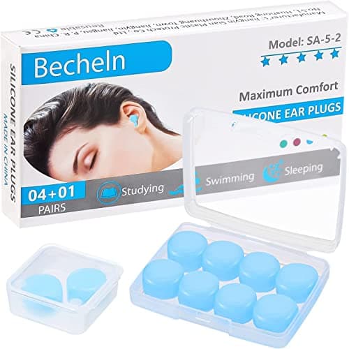 Reusable Silicone Ear Plugs, Waterproof Noise Cancelling EarPlugs for Sleeping, Mowing, Swimming, Airplanes, Concerts - Image 1