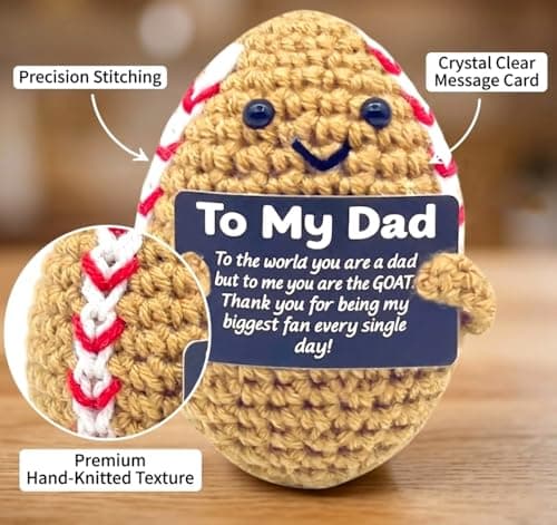 Kenoerd Dad Gifts from Son and Daughter-Emotional Support Football for Dad,Crochet Positive Potato Footballs,Unique Fathers Day Birthday Gifts Husband, Funny Football Decor Office Desk Accessories - Thumbnail 4