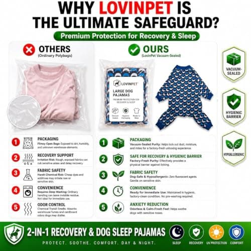LovinPet Jammies for Large Dogs - Anti Licking & Anxiety Calming Dog Shirt, Lightweight Stretchy Summertime Print, Pitbull Shirt, Large Dogs Onesie, Pitbull Clothes, Dog Costume for Parties, Black XL - Thumbnail 3