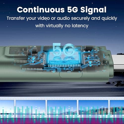 HDMI Wireless Transmitter and Receiver, 4k Decoding 1080P@60Hz Output HD Wireless Video Streaming Transmitter with Status Indicator for TV Box/Camera/PC/Projector, Low Latency (Green) - Thumbnail 5