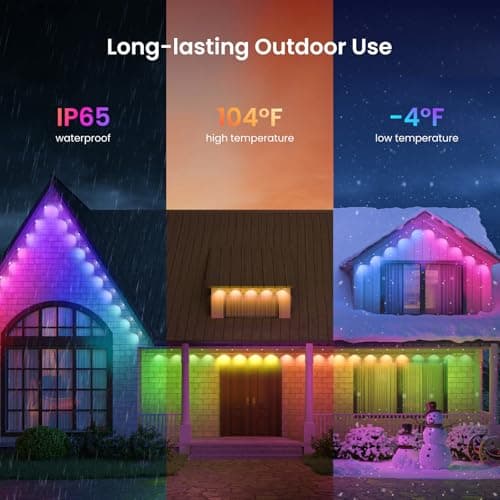 YEELIGHT Permanent Outdoor Lights, 100FT RGB LED String Lights with 16 Million Colors and Music Sync, Outside Lights for House with App Control, Waterproof Outside Eaves Lighting Decor for Parties - Thumbnail 5