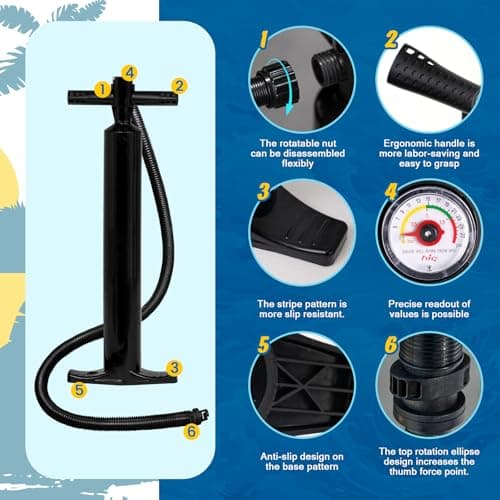 FunWater SUP Inflatable Stand Up Paddle Board Ultra-Light Inflatable Paddleboard with Accessories, Fin, Adjustable Paddle, Pump, Backpack, Leash - Thumbnail 6