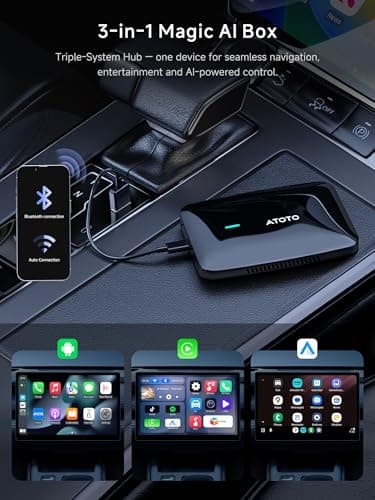 Magic CarPlay Box, Wireless CarPlay Adapter Supports for Netflix/YouTube/TF Card, 2GB+16GB AI Box Carplay, Plug & Play, Drivechat with AI Skills, Dual WiFi, Bluetooth, Fits for OEM Wired CarPlay Cars - Thumbnail 2