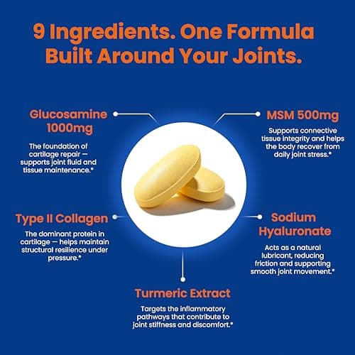 Joyung Joint Health Supplement with 1000mg Glucosamine & 500mg MSM - Advanced Cartilage & Bone Support - Includes Vitamin D3, Manganese & Eggshell Membrane - 60 Tablets - Thumbnail 2