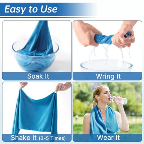DOFOWORK Cooling Towels - 4 Pack Cooling Towels for Neck and Face, 40"x12", Microfiber Soft Breathable Cooling Towel for Hot Weather, Workout & More Activities - Thumbnail 2