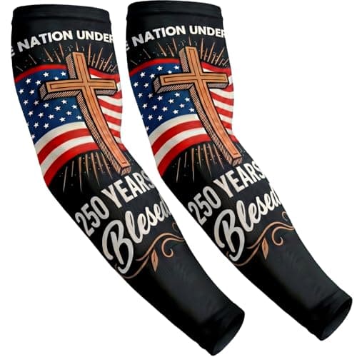 Aegend Arm Sleeves for Men Father's Day July 4th,1776-2026 250 American Flag Arm Sleeves for Baseball Football Basketball (America 02) - Image 1