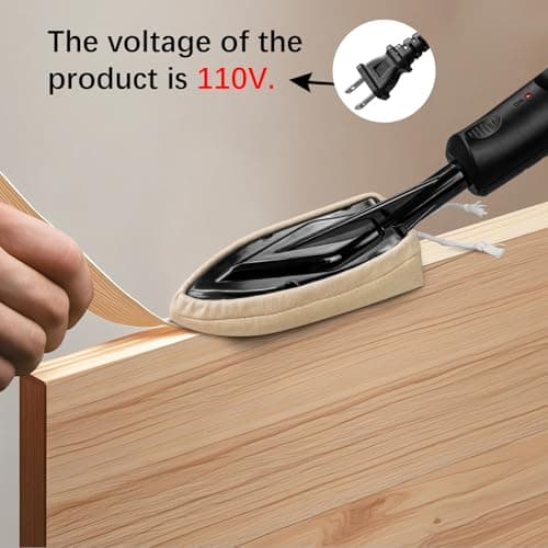 Edge Bandling Iron with LCD Display,Adjustable 212-428F (100-220C),Metal Stand,98 in Power Cord,3 Replaceable Socks,Precision Control Sealing Iron for Furniture Edges & Models - Thumbnail 6