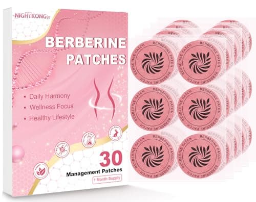 NightKong Berberine Patches for Women & Men – with Berberine, Green Tea, Cinnamon & L-Glutamine, Self Care Patch for Daily Routine – 30 Patches - Image 1
