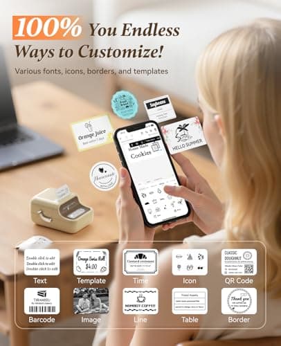 NIIMBOT B21 Label Maker, Thermal Label Printer, Portable Inkless Label Makers for Home/Office/Business, with 1 Pack 50x30mm White Label, Compatible with iOS & Android, (White) - Thumbnail 6
