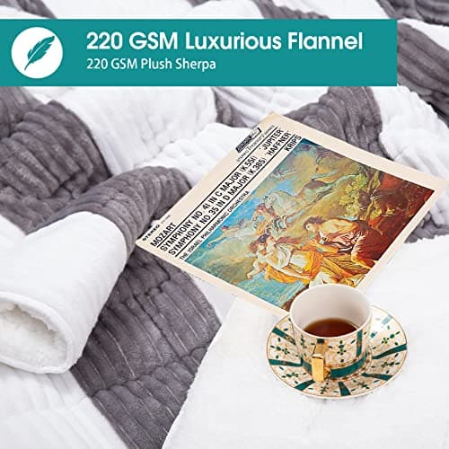Sherpa Weighted Blanket for Adults 15lbs, 48"x72", Twin Full Size Fuzzy Heavy Throw Blanket for 120-160lbs, Microfiber Soft Thick Big Blankets Weighted Comforter Breathable Gift for Sleeping, Grey - Thumbnail 5
