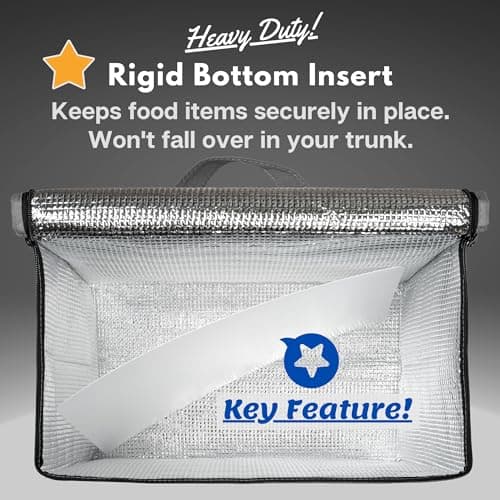 XL Insulated Reusable Grocery Bags (2-Pack) - Premium Quality Cooler Bags with Hard Bottom Insert - Stands Upright, Machine Washable, Sturdy Zipper - Insulated Bag for Warm or Cold Food Delivery Bag - Thumbnail 4