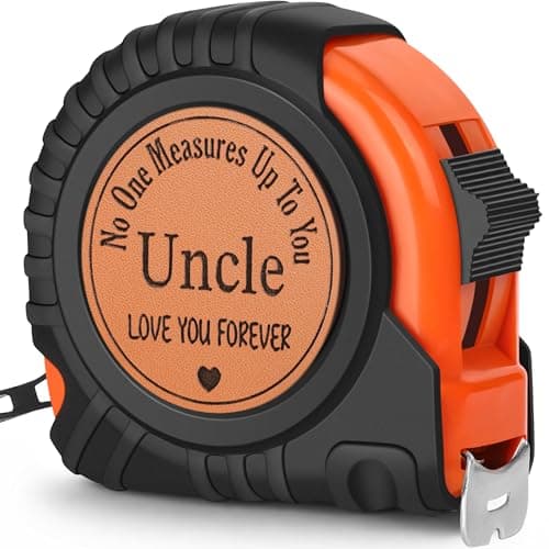 Fathers Day Uncle Gifts from Niece Nephew, Best Uncle Gifts, Father's Day Birthday Gifts for Favorite New Uncle Announcement Gift for Cool Uncles to Be Genuine Leather Engraved 25 FT Tape Measure