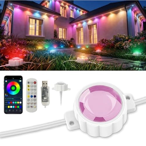 LightSeek New Year Permanent Lights for House, 54ft 36 LED RGB Smart Lihgts, Music Sync & 213 Scene Modes, 2-Way Eaves & In-Ground, App Remote Control, IP67 Waterproof, Party Decor, Indoor, USB - Image 1