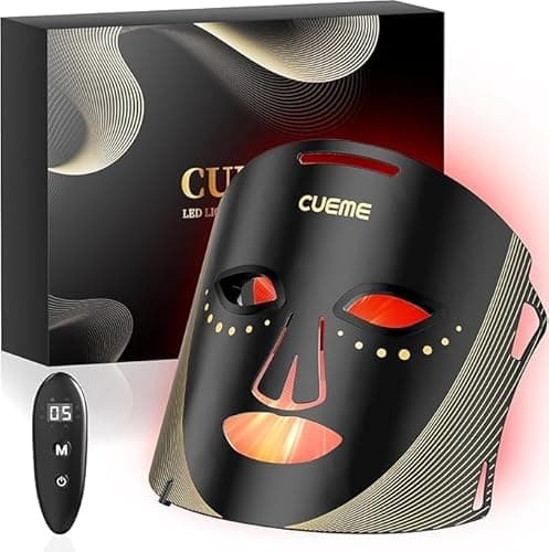 CUEME Red Light Therapy for Face, FDA-Cleared LED Light Therapy Mask for Wrinkles, Acne Treatment, and Skin Care, Portable Facial Mask for Women - Mom, Sister, Girlfriend, and Wife - Image 1
