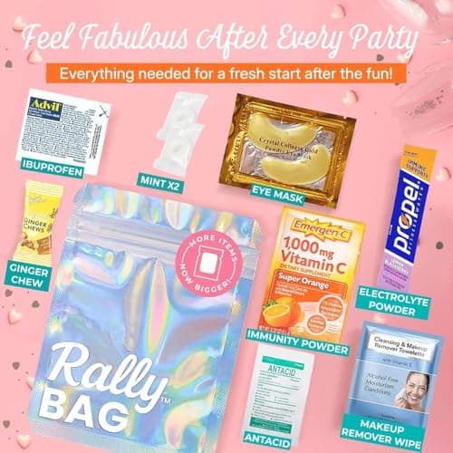 Hangover Kit (10 Pack) Pre-Filled Party Favors for Bachelorette Party Favors & Weddings – Party Recovery Bag, Bulk Hangover Favors for Girls Trips, Wedding Parties & 21st Birthdays | Rally Bag - Thumbnail 6