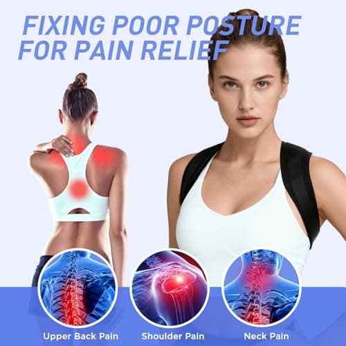 Asahaye Posture Corrector for Women and Men, Adjustable Back Brace Posture Corrector for Upper & Mid Spine Support, Breathable Back Brace for Improving Neck, Shoulder and Back Posture Pain Relief - Thumbnail 4