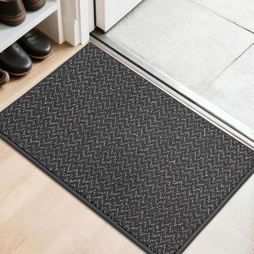 COSY HOMEER-Door-Mat 20" x 32" Non Slip Absorbent Entryway Rugs Dirt Trapper Doormats Washable Entrance Mats Low Pile Welcome Floor Mat for Front Back Door and Entry Mats,Dark Grey - Image 1