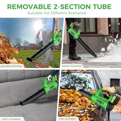 Cordless Leaf Blower with 2× 6.0Ah Batteries and Charger, 540CFM/170MPH Battery Powered Leaf Blower, 6 Speeds, Lightweight Electric Leaf Blowers for Lawn Care, Patio, Dust and Leaves Cleaning 2025 - Thumbnail 6
