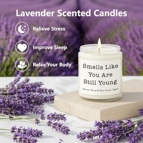 Gifts for Women, Birthday Gifts for Women, Unique Friendship Christmas Gift for Mom, Womens, Best Friend, Her, Sister, Bestie, Funny Lavender Scented Candles with Replaceable Stickers Gift Ideas - Thumbnail 2