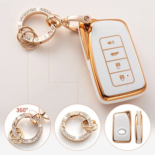 RUABIBAN Key Fob Cover Compatible with Lexus, Soft TPU Key Case Protection Shell Fit Lexus RX ES GS LS NX RS GX LX RC LC Smart Key - Thumbnail 3