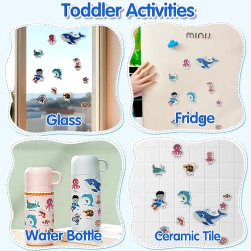 ACGROW 6 Sets Reusable Sticker Book for Kids, Puffy Jelly Stickers for Toddlers, Travel Essentials Craft Activities Toys for Boys Girls Birthday Gifts - Thumbnail 5