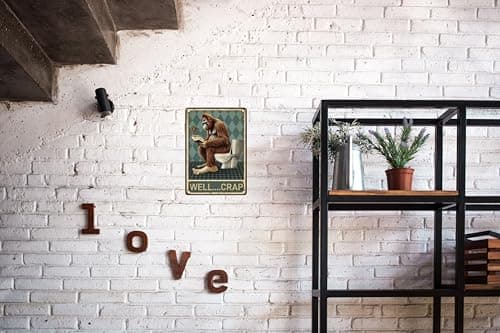 Carastora Funny Metal Tin Sign - "WELL CRAP" with Sarcastic Quote - 8x12 Inch Vintage Bathroom Wall Decor, Perfect for the home, cafe, bar or guest restroom. - Thumbnail 2