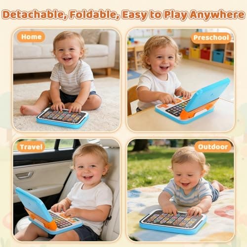 Learning Toy for 1 2 3 Years Old Boys Girls, Learning Laptop Toys for Toddlers Ages 2-4 with Music & Sound, 2-in-1 Early Educational Laptop with a Detachable Tablet, Gifts for Age 12-18 Months - Thumbnail 6