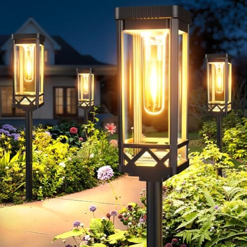 KOOPER Taller Solar Pathway Lights Outdoor, 8 Pack Upgraded Brighter Solar Garden Lights Solar Powered, Up To 15 Hours Outdoor Solar Lights for Yard Landscape Lighting Path Walkway Driveway Sidewalk - Image 1
