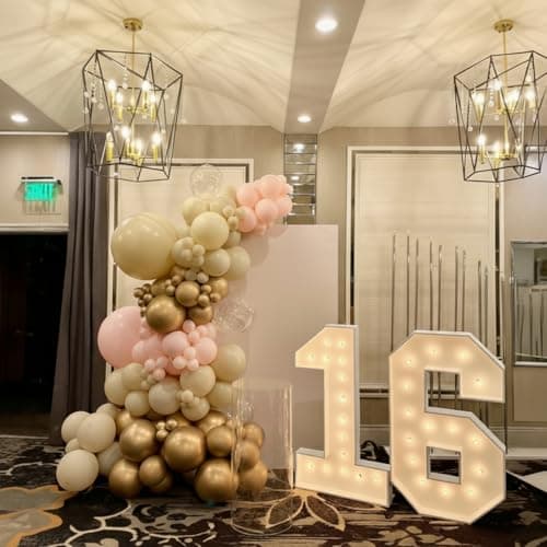 Dusty Pink Nude Gold Balloons, 60Pcs 12Inch Pink Sand White Nude Gold Biege Balloons for Boho Baby Shower Wedding Bridal Shower Engagement Birthday Party Decorations - Thumbnail 4