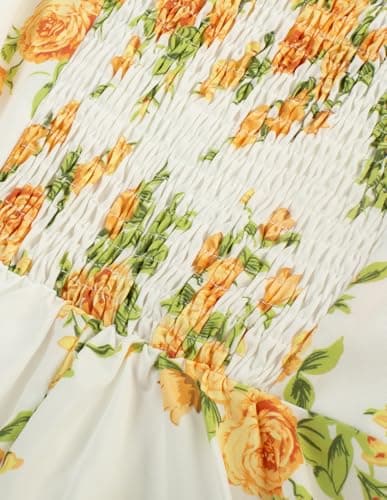 Belle Poque Yellow Floral Baby Shower Dresses for Women 2025 Midi Bridal Shower Prom Tea Cocktail Party Dress X-Large - Thumbnail 4