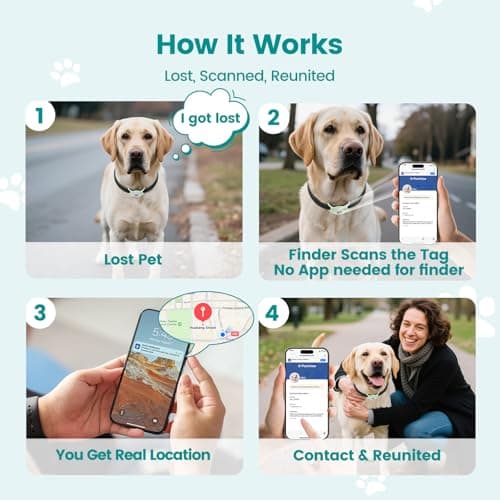 for Airtag Dog Collar Holder with QR Code ID Tag, Glow in The Dark, Fluorescent Silicone for Airtag Case for Dog Collars, Scan Instant Alert, Emergency Contact, Pet Online Profile (Green) - Thumbnail 4