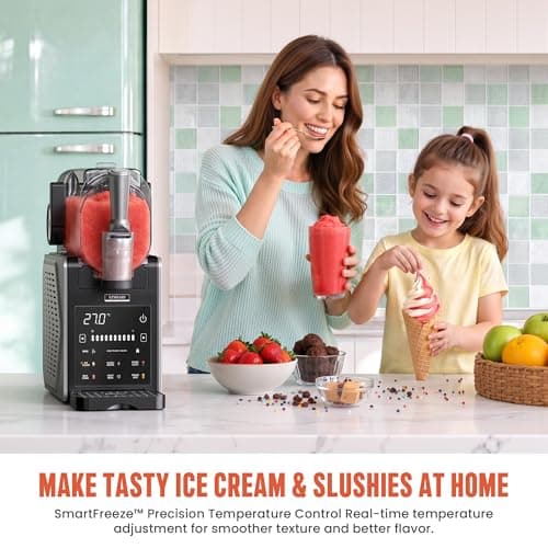 Slushie Machine for Home, 85oz Larger Ice Cream Maker with LED Display, 6 Preset Programs | Auto-Clean, Frozen Drink Machine for Margaritas, Frappes, Milkshakes & Smoothies, No Ice Needed - Thumbnail 2