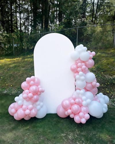 60Pcs Pink Balloons, 12Inch Double Stuffed Pearl Pink Macaron Pastel White Clear Balloons for Wedding Baby Shower Bridal Shower Engagement Birthday Party Decorations - Thumbnail 5